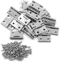 20 PCS Stainless Steel Folding Butt Hinges, 1 inch Silver Square Door Hinges with Screws for Wooden Box, Window Wood, Home Kitchen Furniture Hardware (25 x 28 x1.2 mm)