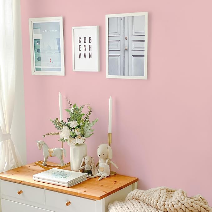 Rugreat Matte Pink Peel and Stick Wallpaper Solid Modern 472inL 15.7inW | Pink Contact Paper for Cabinets Self Adhesive Wallpaper for Bedroom Table Texture Contact Paper for Furniture Waterproof