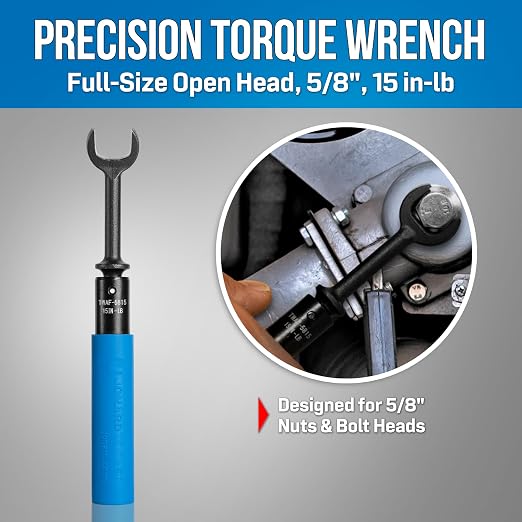 Jonard Tools TWAF-5815 Torque Wrench, Full Head 5/8", 15 in-lb - CATV/COAX/VDV Tool with Audible Click, Cushion Grip, Angled Head, High Carbon Steel
