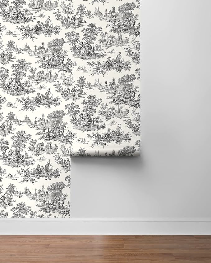 NextWall Chateau Toile Peel and Stick Wallpaper (Inkwell)