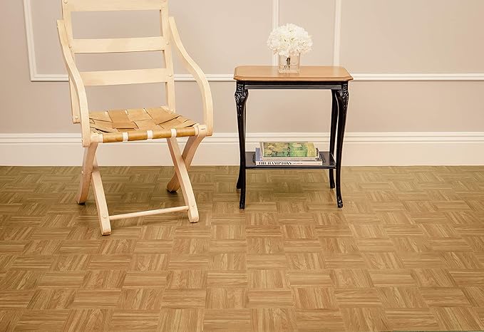 Nexus Self Adhesive 12-Inch Vinyl Floor Tiles, 20 Tiles - 12" x 12", Oak Parquet Pattern - Peel & Stick, DIY Flooring for Kitchen, Dining Room, Bedrooms & Bathrooms by Achim Home Decor