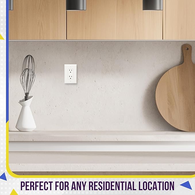 ENERLITES Decorator Light Switch or Receptacle Outlet Wall Plate, Gloss Finish, Mid-Size 1-Gang 4.88" x 3.11", Polycarbonate Thermoplastic, UL Listed, 8831M-W-5PCS, White (5 Pack)