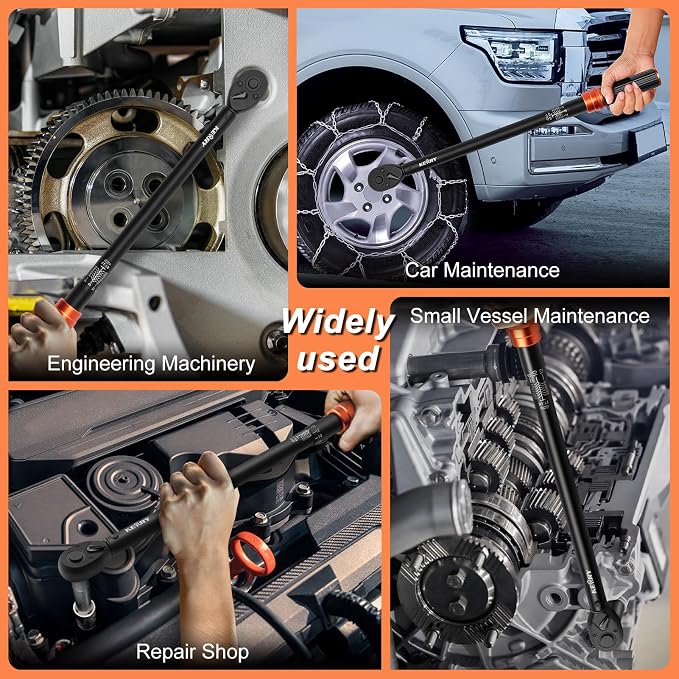 Kerry 1/2 Inch Drive Torque Wrench, 20-260 ft-lb/27.1-352.5 Nm, 20" Handle | ±3% Accuracy, Dual Scale, 72-Tooth Reversible Ratchet, Quick Release and Locking Adjustment with Case for Automotive, Trucks
