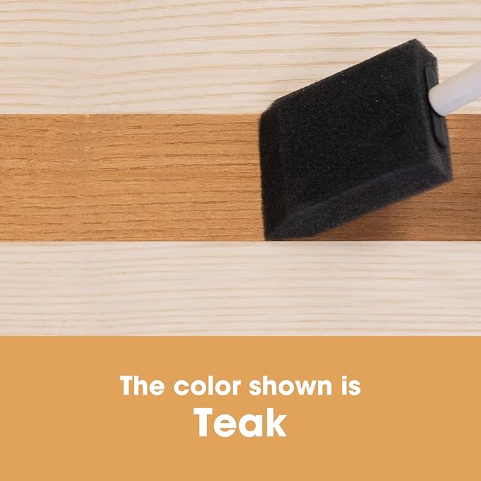 Furniture Clinic Wood Stain | Teak | Water Based | Fast Drying, Low Odor, & Non-Toxic | for Indoor & Outdoor Furniture and More | Multiple Finishes | (17oz / 500ml)