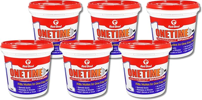 Red Devil 0544 ONETIME Lightweight Spackling, 1 Quart, Made in USA