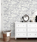 Timeet Floral Peel and Stick Wallpaper 16" x 197" White and Purple Wallpaper Lotus Removable Self Adhesive Contact Paper for Bedroom Bathroom Wall Paper Wall Decor
