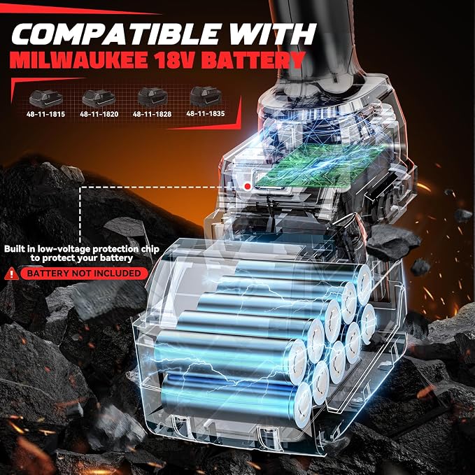 DIYtoolifz Cordless Impact Wrench 1/2 inch Compatible with Milwaukee 18v Battery, 750FT-LBS(1000N.m) Brushless Impact Driver, Electric Impact Gun with LED Work Light, Variable Speeds, 4-Speed Control.