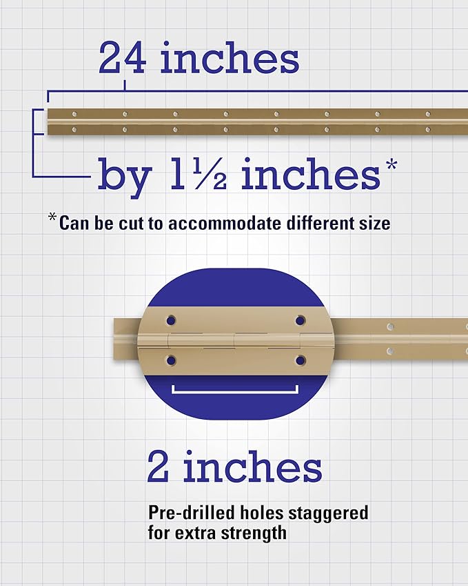 Hardware Essentials 851064 Continuous Pin 24" x 1-1/2" Brass