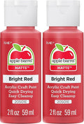 Apple Barrel Acrylic Paint in Assorted Colors (2 oz), 20501, Bright Red (Pack of 2)