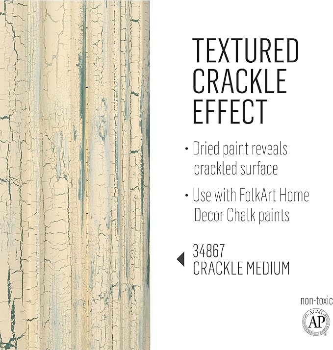FolkArt Home Decor Chalk Furniture & Craft Acrylic Paint in Assorted Colors, 8 ounce, Crackle