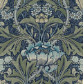 NextWall Acanthus Floral Peel and Stick Wallpaper (Denim & Sage)
