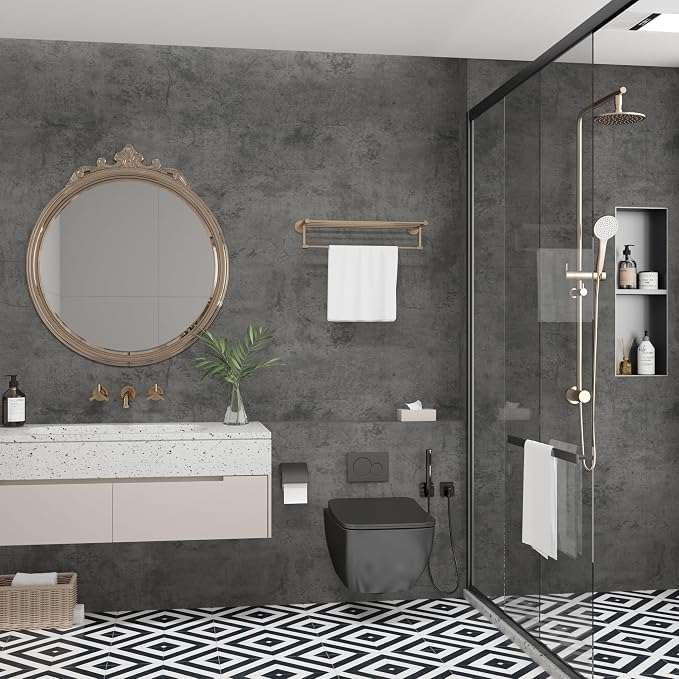 JSEVEM 31"×591" Dark Grey Concrete Contact Paper Self Adhesive Gray Faux Cement Wallpaper Peel and Stick Waterproof Industrial Matte Textured Vinyl Wrap for Office Bedroom Living Walls