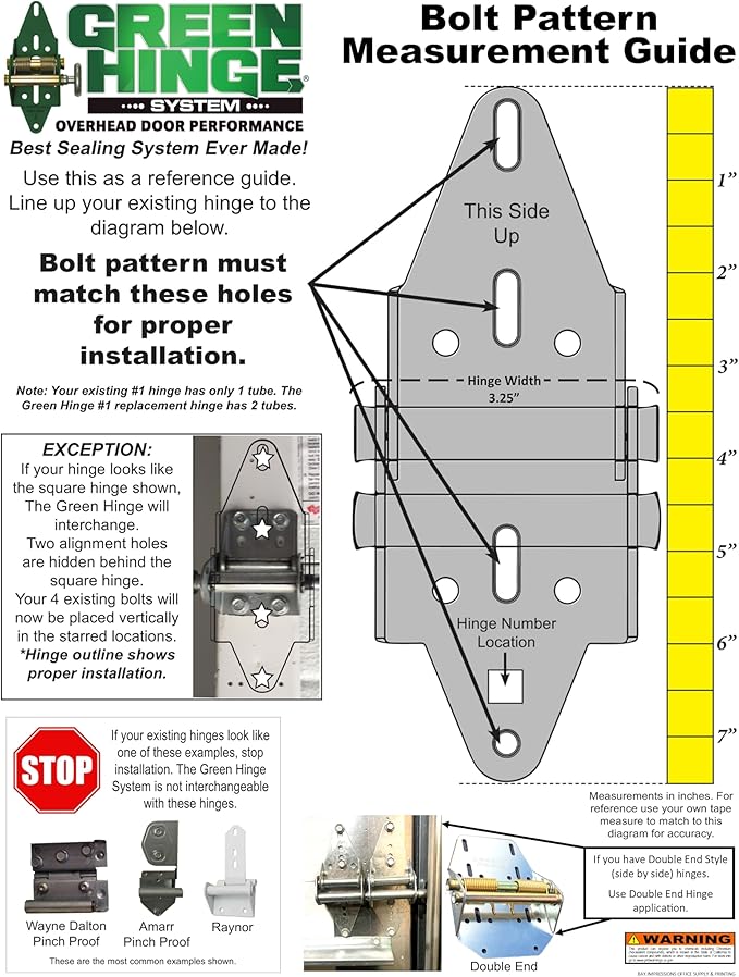 Garage Door Hinge - Energy Saving, 4 Panel Doors 12' Wide & Over, MFG# C4416-40
