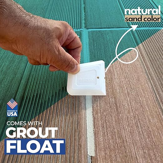PentaUSA Outdoor Grout - Premixed Patio Grout in a Tube, Ready to Use Polymeric Sand for Pavers, Repairs Stone Joints, Driveways, Entryways, Gardens - Includes Grout Float (14oz / Natural Sand Color)