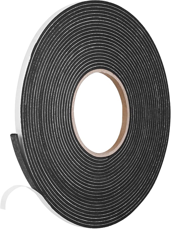 Kikerike Self Adhesive Foam Tape Weatherstrip 1/4In x 1/8In x 26Ft High Density Foam Insulation Strips Seal Weather Stripping with Strong Adhesive for Door and Window Sound Isolation Soundproofing