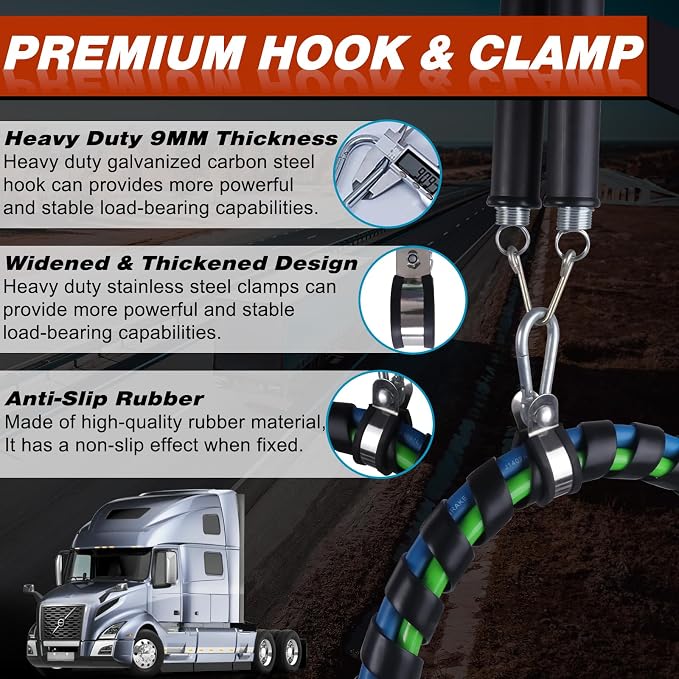CheeMuii 16" Double Tender Spring Kit with 3-Hole & 3-IN-1 Air Hose Holder