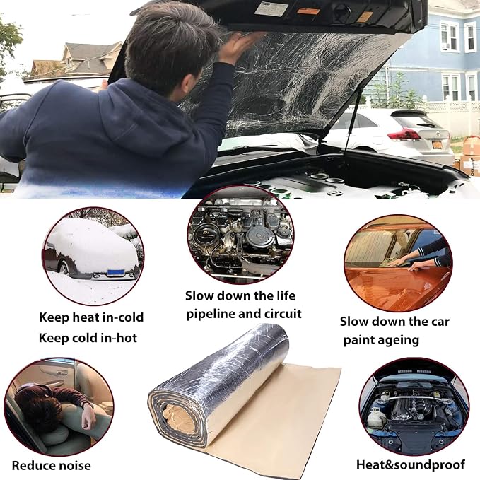 Car Insulation Sound Deadening Heat Shield Thermal Noise Proof Mat 78''x 40''