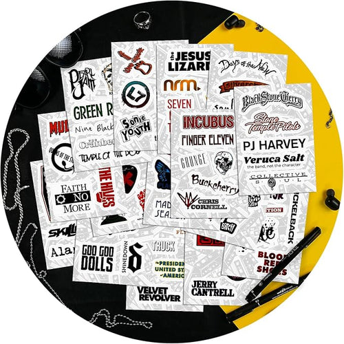 100Pcs Grunge Stickers, 90's Grunge Music, Rock Stickers, Rock Band Decals, Music Gifts for Men and Women