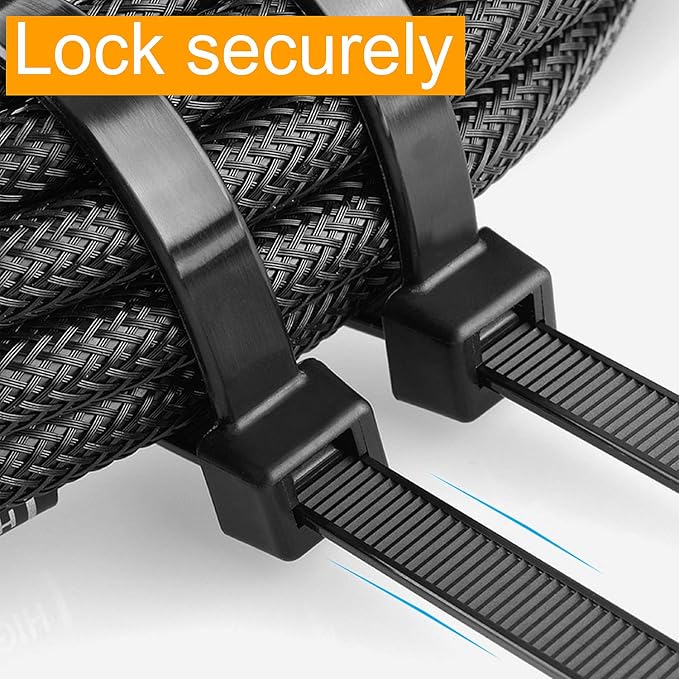 Zip Ties 18 inch (500 Pack), Black, 60lb Tensile Strength, UV Resistant Cable Ties for indoor and outdoor Use, by Tantti Supply