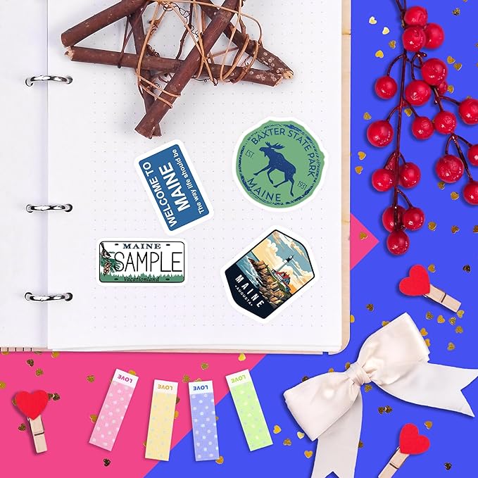 BulbaCraft Maine Stickers for Water Bottle and Laptop - State Souvenirs, Decorations & Gifts, Waterproof Vinyl Decals, Gifts for Women & Men