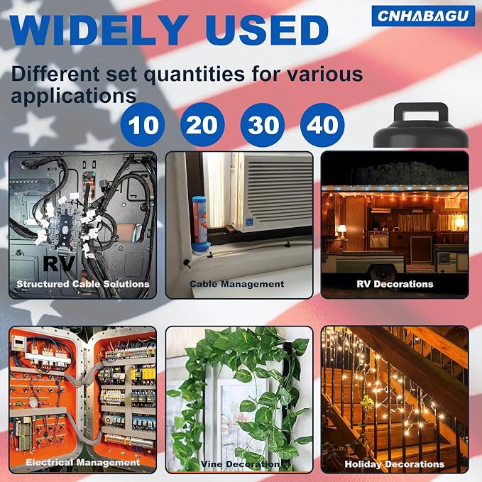 Magnet Zip Tie Mount Magnetic Zip Ties Mount Base Holder Multipurpose Wire Cable Holder Mount Wire Clips Management for Home Office Marine Electrical Wiring (D23 20Pcs)