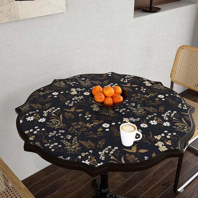 Floral Leaf Vintage Wallpaper Peel and Stick 17.5" x 118", Dark Gold | Self Adhesive/Removable/Waterproof/Thick Vinyl Contact Paper for Bathroom Bedroom Shelf Cabinet Drawer,Prepasted,Easy Peel
