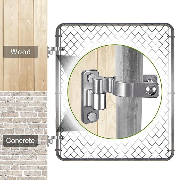 Insaga Heavy Duty Wall Mount Gate Hinge 2-Pack, 304 Stainless Steel One-Piece Cast Hinge for Farm Fence, Wood, Metal Gates, Chain Link Fence Post Hinges fits 5/8" Pin