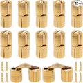 14mm Invisible Brass Barrel Hinges Hidden Concealed Furniture Hinges 180 Degree Opening Angle 12Pcs