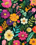 BOKEBEVE Floral Wallpaper Peel and Stick Boho Green Colorful 17.5 x 78.5In | Removable Self Adhesive Renter Friendly Vintage Flower Wall Paper for Bedroom Bathroom Living Room Feature Accent Wall