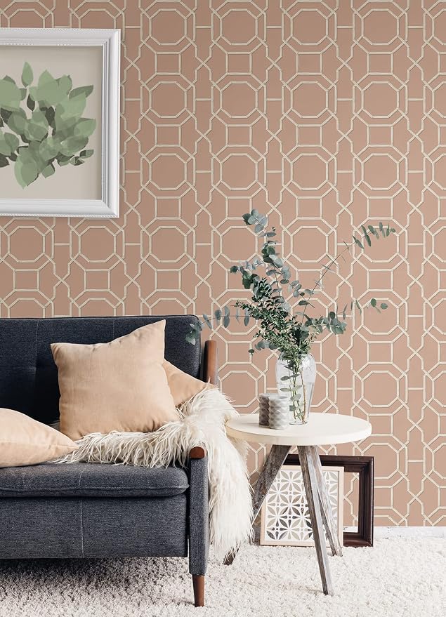 NuWallpaper Salmon Sanya Peel and Stick Wallpaper, NUS4311