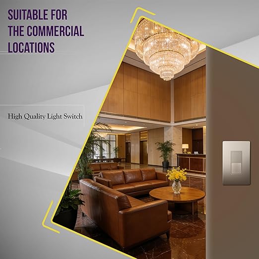 ENERLITES 4-Way Decorator Light Switch, Four Way Paddle Rocker Switch, Gloss Finish, Ground Wire Lead Attached, Residential/Commercial Grade, 15A 120V/277V, UL Listed, 94150-NK, Nickel