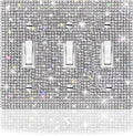 1 PC Shiny Silver Rhinestones Wall Plate Cover Switch Plate Cover Light Switch Cover Switch Cover Decorative 3 Gang Toggle Outlet Covers Bling Switch Cover