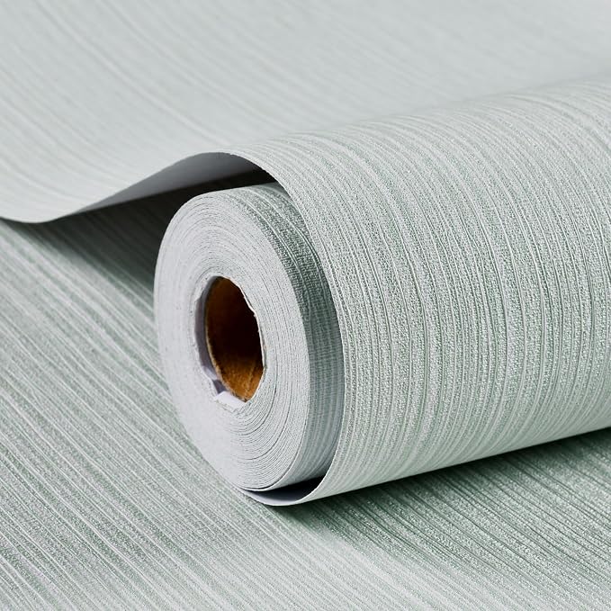 Haimin Grasscloth Wallpaper Textured 24in X 393in Fabric Contact Paper Textured Linen Peel and Stick Self-Adhesive Thick Vinyl Embossed Wallpaper