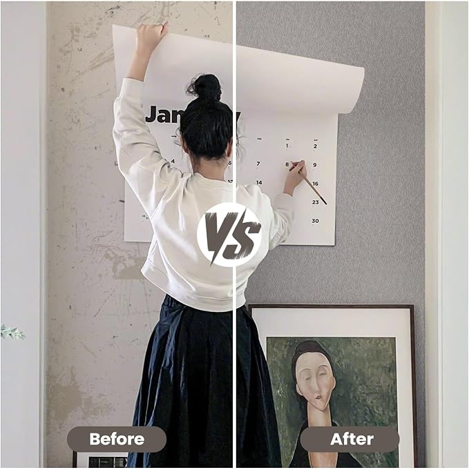 Taupe Peel and Stick Self Adhesive Wallpaper Countertop Contact Paper | Removable Self Adhesive Waterproof Bathroom Wallpaper 15.7" X 393.7" Kitchen Vinyl Wrap for Cabinet Wall Cover Paper