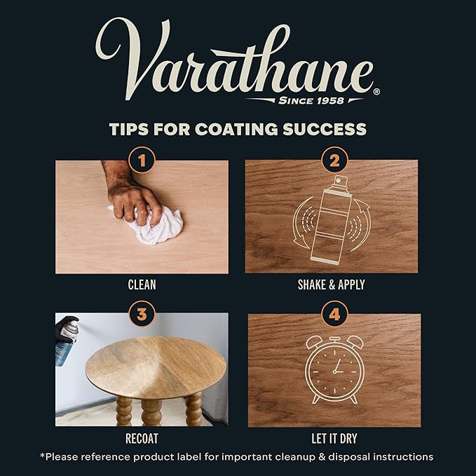 Varathane Water-Based Crystal-Clear Ultimate Polyurethane Spray | Interior Wood Protection | Fast Dry Time | Easy Clean Up | Semi-Gloss | 11.25 oz | 6 Pack