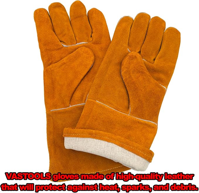 VASTOOLS Welding Accessories,Welding Chipping Hammer, Leather Welding Gloves 13.5",6-in-1 Welpers Pliers 7",Wire Brush 11",for Welder