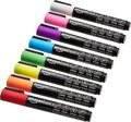 Amazon Basics Bullet/Chisel Reversible Tip Liquid Chalk Markers, Erasable, Washable, Water-Based, Bold Point, 8-Pack, Bright Colors