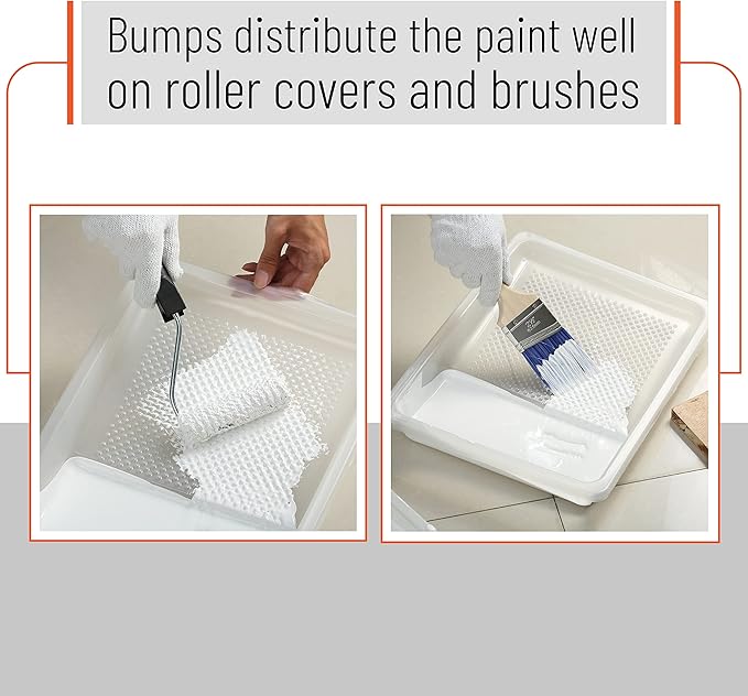 Bates- Paint Tray Liner, 9 Inch, 40 pcs, White Paint Pans Trays, Paint Pan Liners