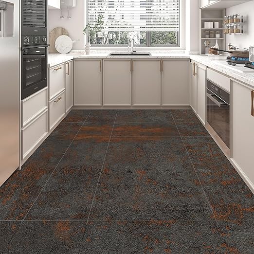 Art3d Peel and Stick Floor Tile, 30-Pack 12 x 12in. Covers 30 Sq.ft, Waterproof Vinyl Flooring Tiles Self Adhesive for Kitchen, Bathroom & Bedroom - Rust Granite
