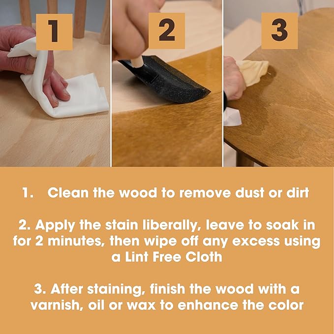 Furniture Clinic Wood Stain | Rosewood | Water Based | Fast Drying, Low Odor, & Non-Toxic | for Indoor & Outdoor Furniture and More | Multiple Finishes | (17oz / 500ml)