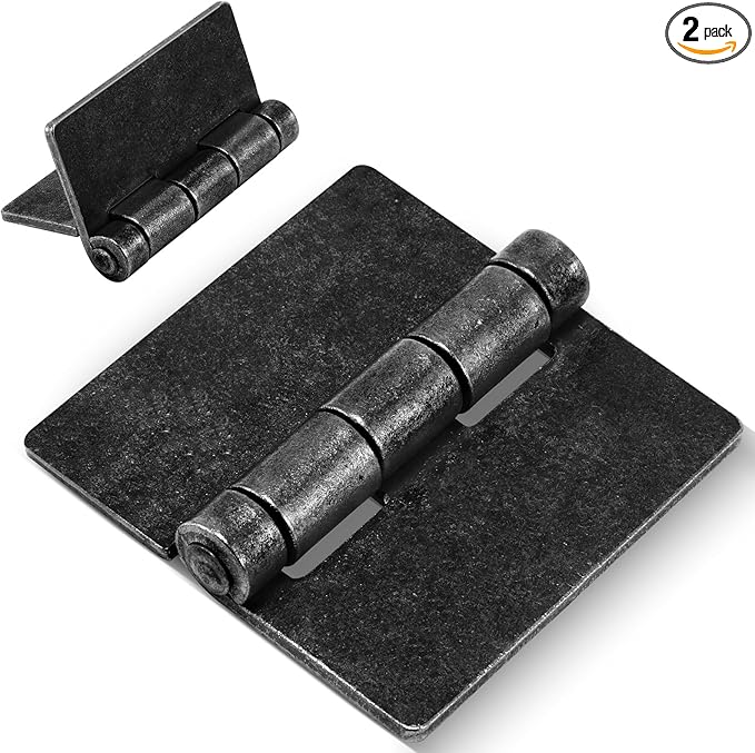 Therwen 2 Pcs Weld Hinges Heavy Duty Steel Butt Hinge Corrosion and Rust Resistant Long Lasting Trailer Gate Hinge for Heavy Gates Doors (4 Inches)