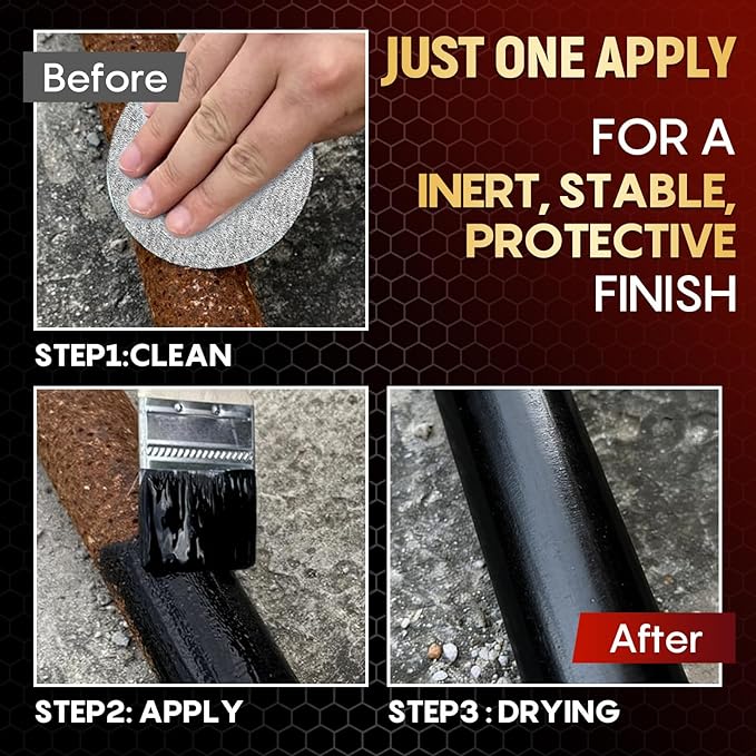 2 in 1 Rust Converter & Metal Primer 5 oz Black Rust Reformer Paint for Metal, Trailer, Truck Frame, Car Chassis, Automotive Rust Encapsulator & Inhibitor, Heat Resistance Rust Black Paint for Metal