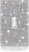Shiny Silver Rhinestones Decorative Switch Cover - Single Gang Wall Plate