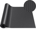 Breling 20 in x 10 ft Rubber Diamond Plate Rolls Garage Floor Mat for Under Car, Heavy Duty Flooring Rug for Trailers Garage, PVC Water/Stain Outside Resistant Parking Rv Tool