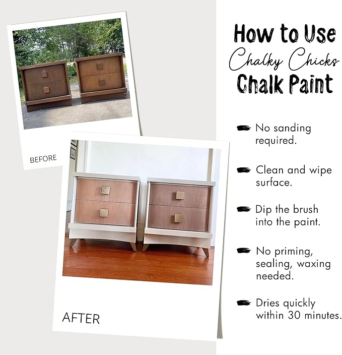 Chalky Chicks 32 Fl Oz Matte Poison Apple (Dark Red) Chalk Paint for Furniture Without Sanding - No Prep Furniture Paint No Sanding All in One for Crafts, Walls, Cabinet, Metal, Dresser, Farmhouse