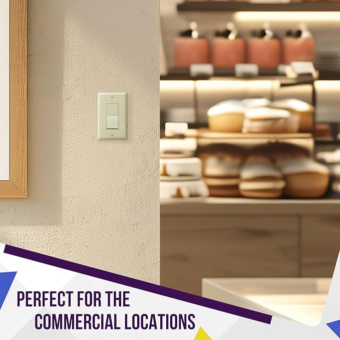 ENERLITES Decorator Light Switch or Receptacle Outlet Wall Plate, Gloss Finish, Size 1-Gang 4.50" x 2.76", Unbreakable Polycarbonate Thermoplastic, UL Listed, 8831-I, Ivory