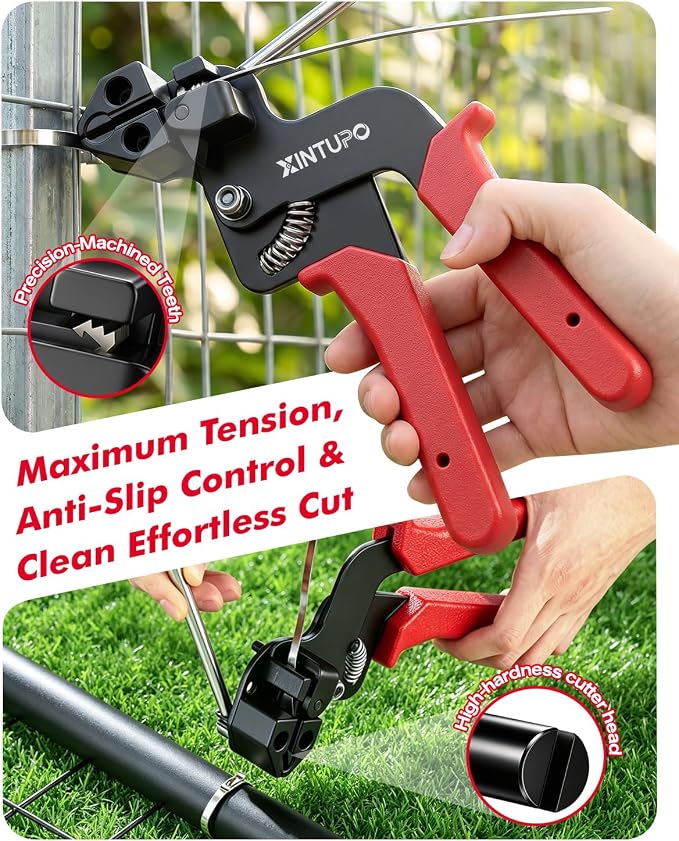 102PCS Heavy-Duty 304 Stainless Steel Cable Tie Gun Kit, Includes 100PCS 11.8 Inch Metal Zip Ties, Industrial Shears, Self-Locking, UV & Corrosion Resistant, for Fence Farm Chicken Coop Industrial Use