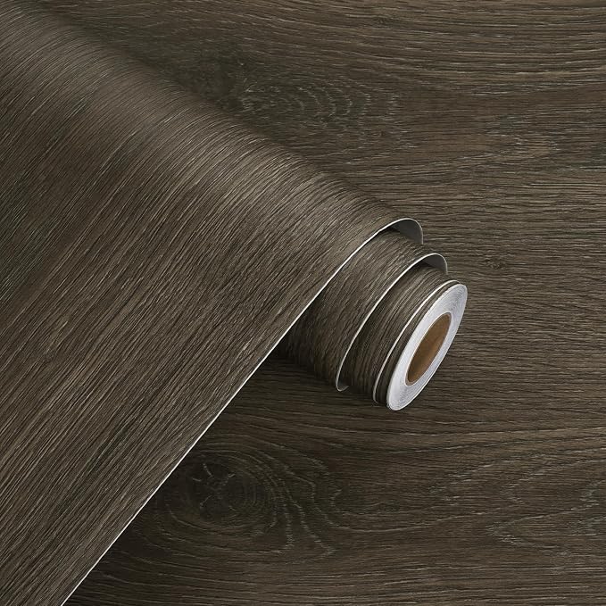 WESTICK Vintage Brown Wood Contact Paper Waterproof Peel and Stick Countertops Walnut Wood Wallpaper Kitchen Contact Paper Wood Vinyl Countertop Wrap for Tables Cabinets Drawers Office Desk 12" x 78"