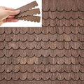 Wenqik 150 Strips Dollhouse Roof Shingles 4.25 x 1.14 Inches Each Mini Fish Scale Wooden Dollhouse Miniature Roofing for 1: 12 Scale Doll House Projects DIY Miniature Landscapes (Brown)