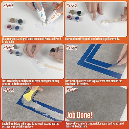 Fiberglass Tub Repair Kit(Color Match), Fiberglass Shower and Acrylic Bathtub Repair Kit for Scratches, Cracks, Chips, Holes on Porcelain, Enamel, Tubs, Tile, Sink, Fix Chipped Almond Bath Tub